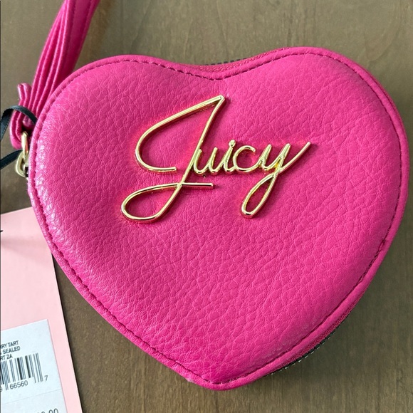 NWT Juicy Couture Vibrant Pink Heart Wristlet FIRM - Picture 2 of 12